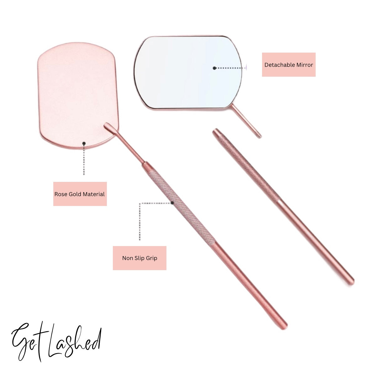 Rose Gold Eyelash Graft Mirror