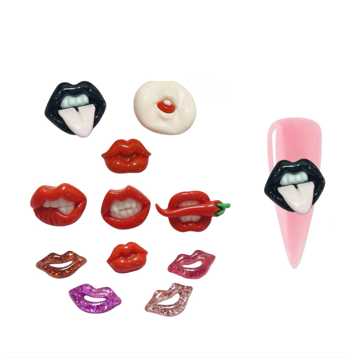 3D Glossy Kawaii Cartoon Hot Lips