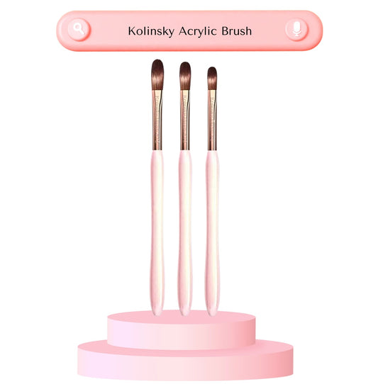 Pink Kolinsky Acrylic Brush